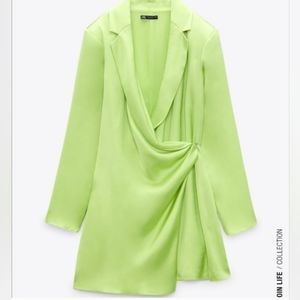 Zara satin wrap mini dress